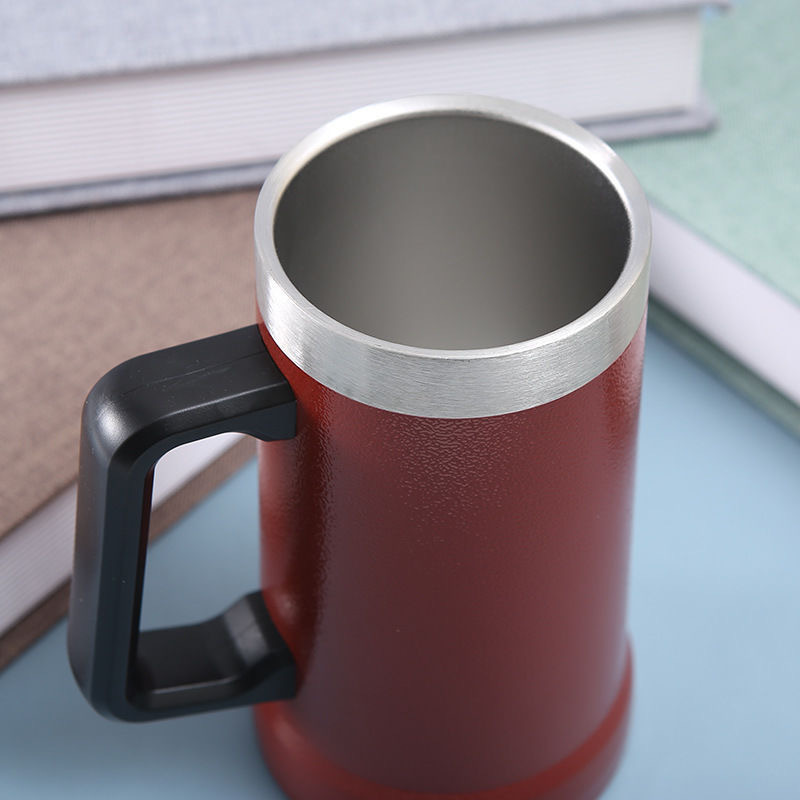 Custom Double Wall 304 Stainless Steel Travel Beer Mug with Lid