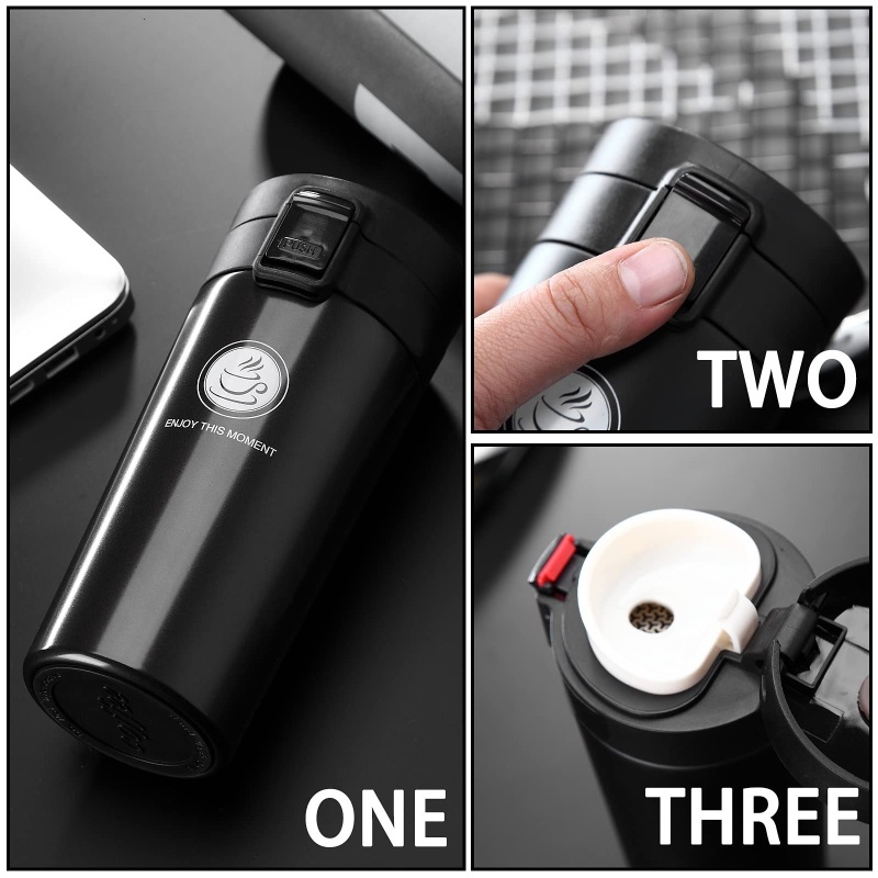 Custom Logo Stainless Steel Coffee Travel Mug Portable Thermos
