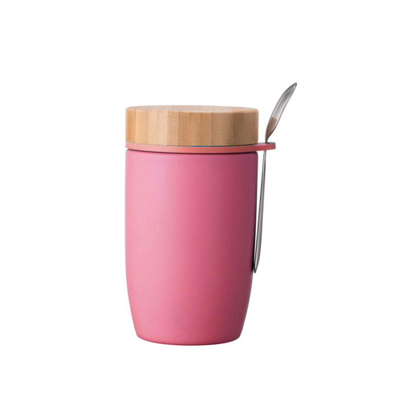 Stainless Steel Kids Thermos 450ml Bamboo Lid Soup Baby Food