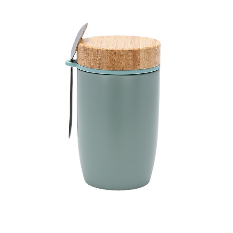 Stainless Steel Kids Thermos 450ml Bamboo Lid Soup Baby Food
