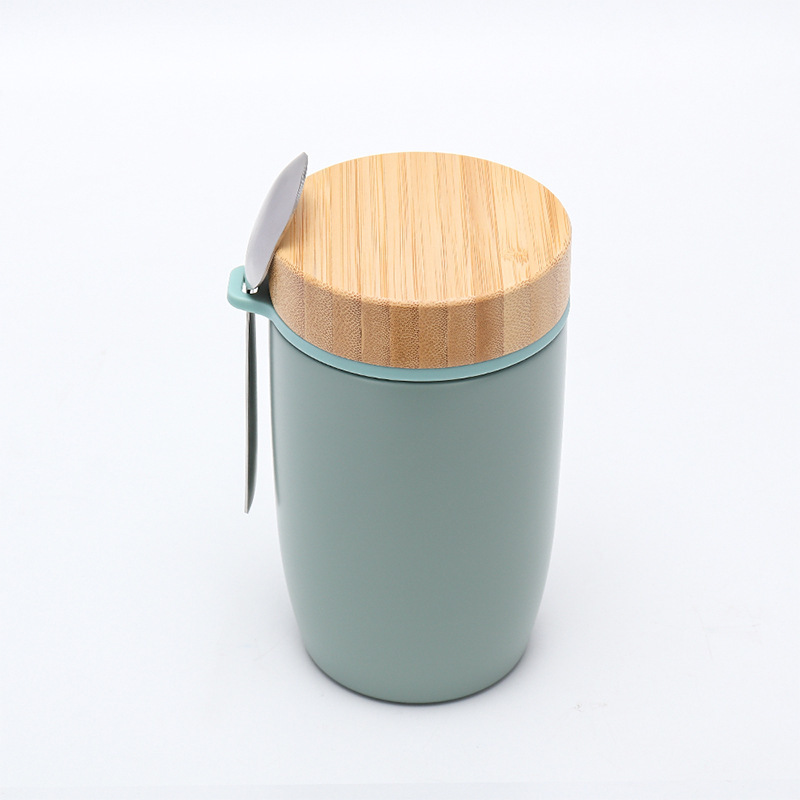 Stainless Steel Kids Thermos 450ml Bamboo Lid Soup Baby Food