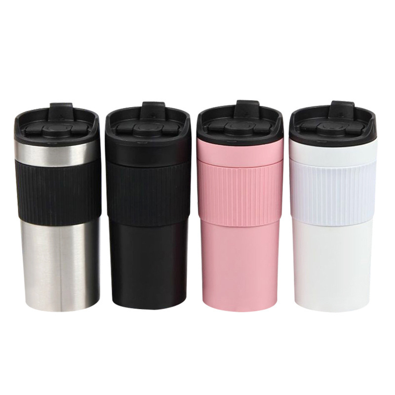 Portable 450ml Hand Press Stainless Steel Insulated Travel Mug