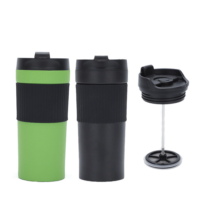 Portable 450ml Hand Press Stainless Steel Insulated Travel Mug
