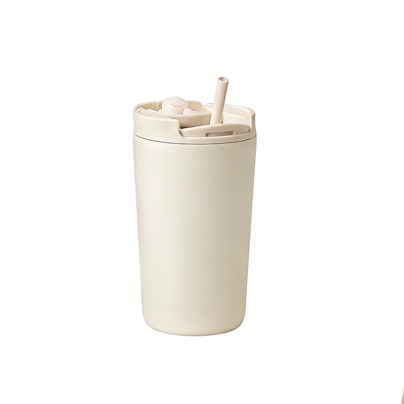 12oz Stainless Steel Insulated Travel Coffee Mug Lid Straw
