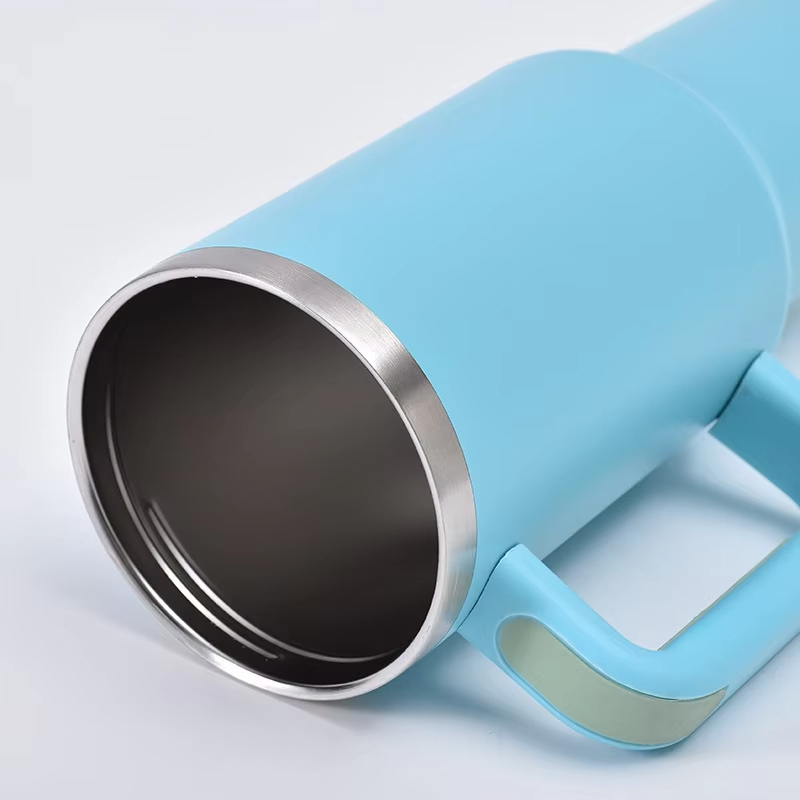Custom 40oz Stainless Steel Tumbler with Handle & Straw
