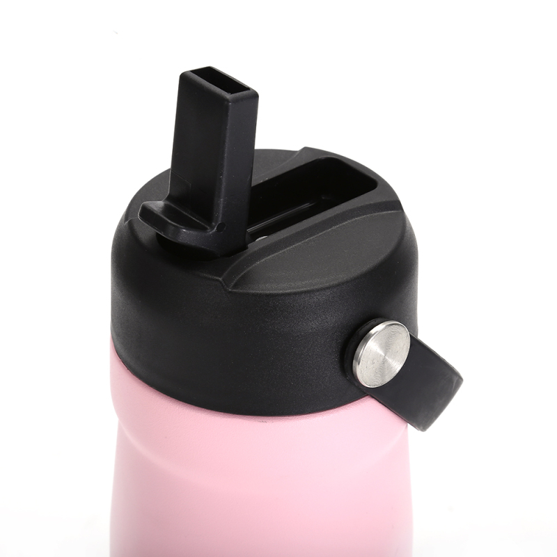 Vacuum Insulated Water Bottle 600ml Flex Straw Lid Handgrip