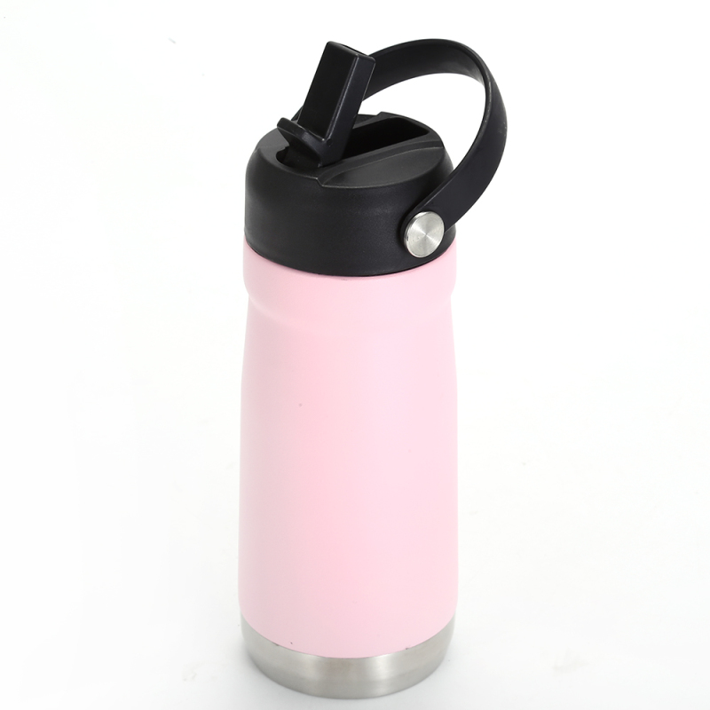 Vacuum Insulated Water Bottle 600ml Flex Straw Lid Handgrip