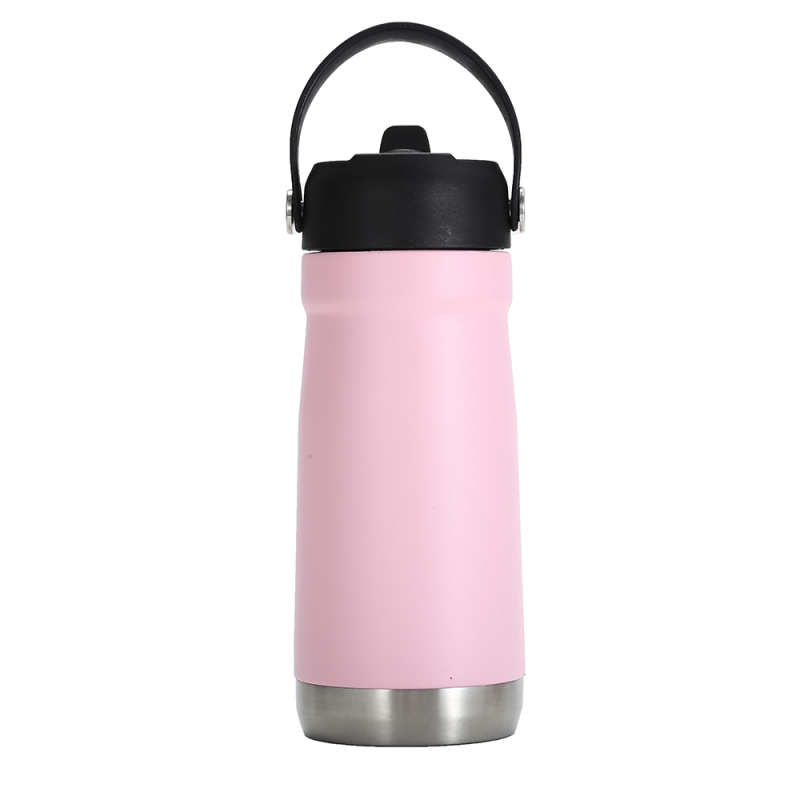Vacuum Insulated Water Bottle 600ml Flex Straw Lid Handgrip