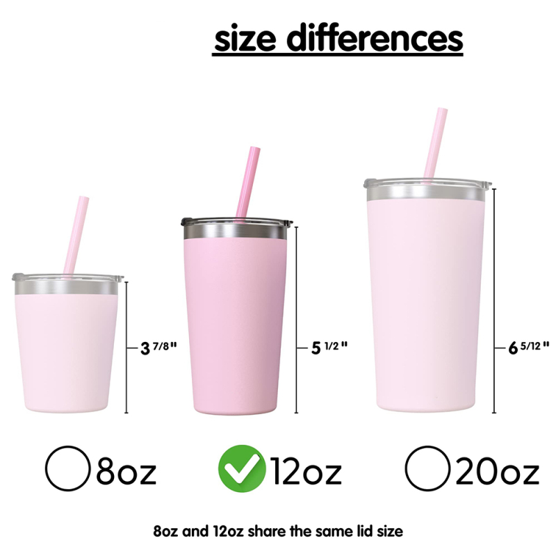 Custom 8/16oz Kids Stainless Steel Tumbler Cup with Straw