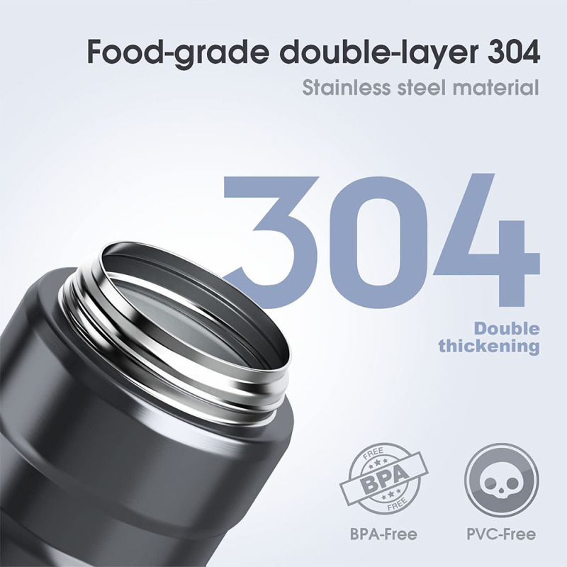 Double Wall Vacuum Insulated Food Thermos with Spoon