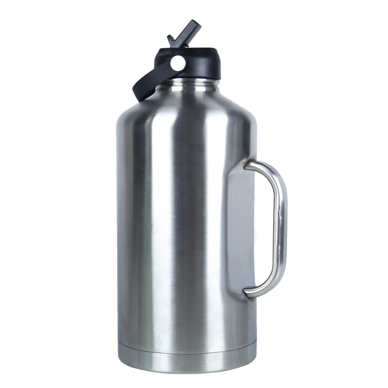 64oz Custom Double Wall Stainless Steel Beer Flask