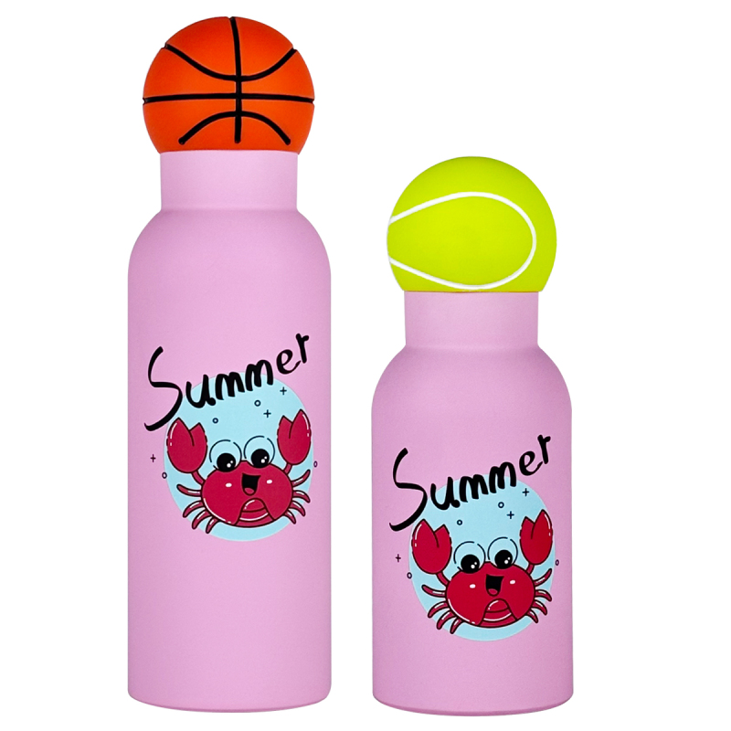 Cute Insulated Stainless Steel Water Bottle with Ball Lid