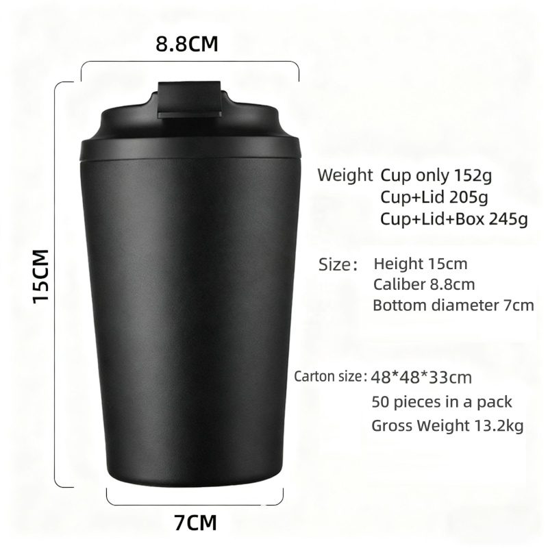 Custom Logo Eco-Friendly 12oz Vacuum Insulated Coffee Mug with Lid
