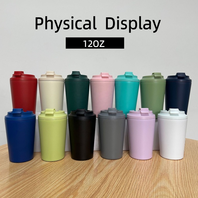 Custom Logo Eco-Friendly 12oz Vacuum Insulated Coffee Mug with Lid