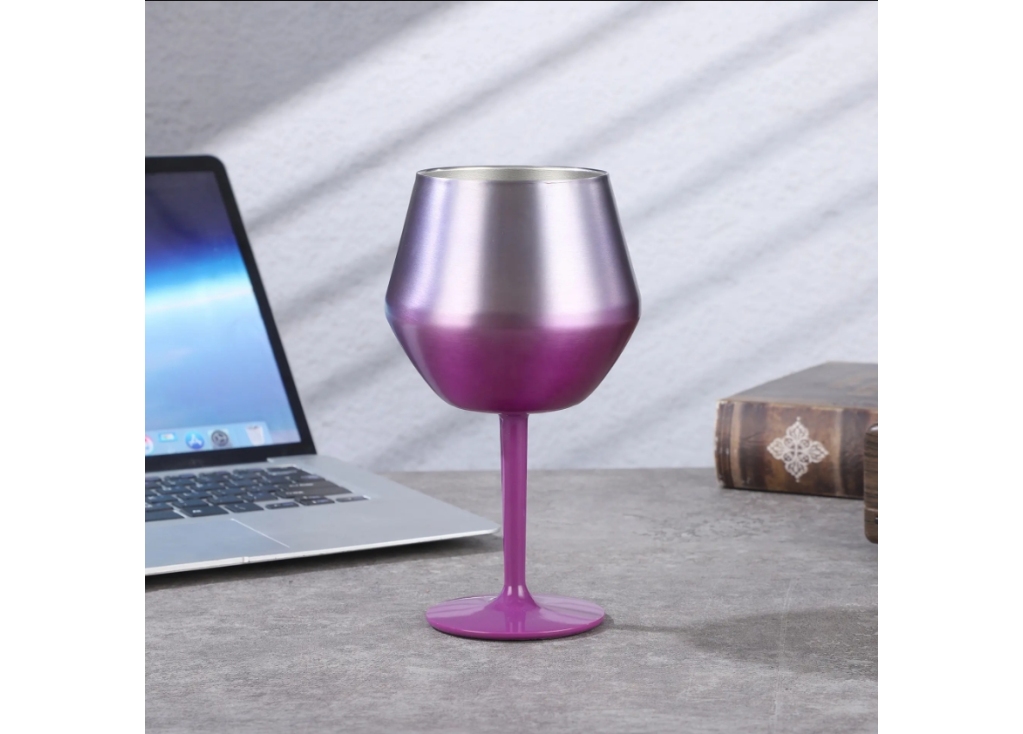 High end color stainless steel high footed cup
