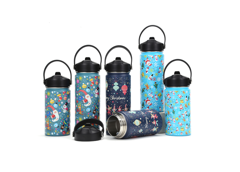 Sip in Style: Christmas - Themed Customizable Insulated Water Bottles