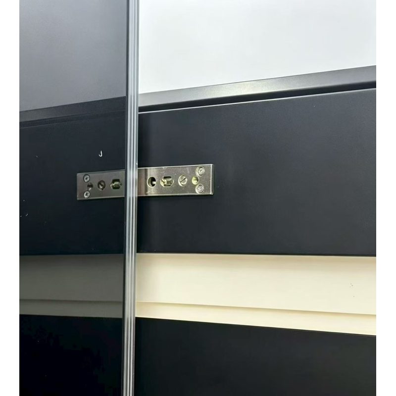 Sleek Black Pivot Security Front Door Modern Heavy Duty Steel Entry Door for High End Villa Residential Building