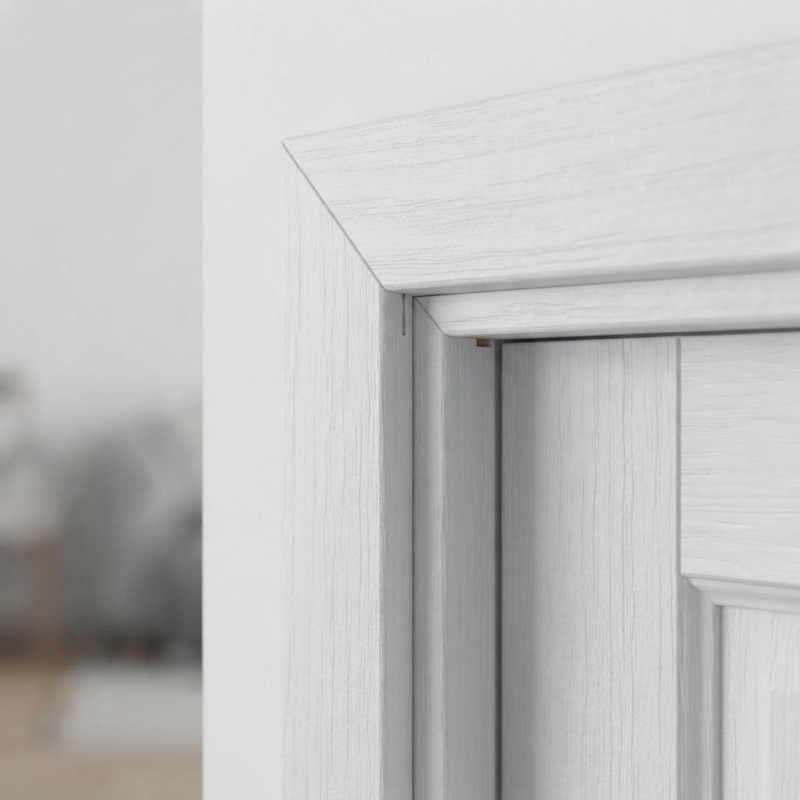 White Interior Door with Raised Panel Design for Modern Residential Home Decoration