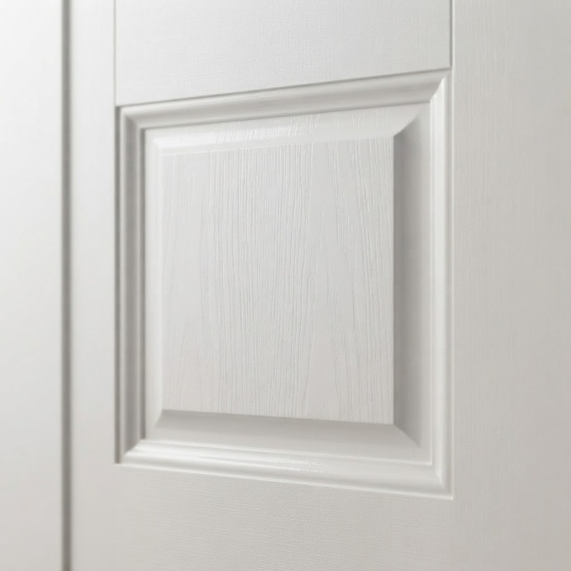 White Interior Door with Raised Panel Design for Modern Residential Home Decoration