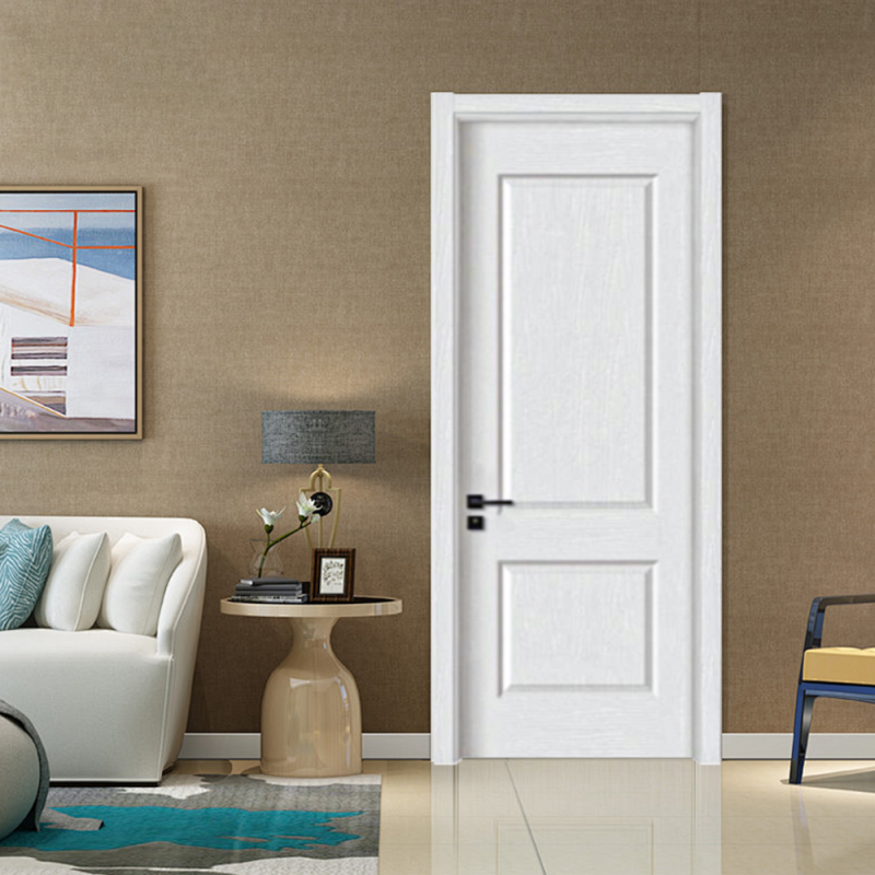 White Interior Door with Raised Panel Design for Modern Residential Home Decoration