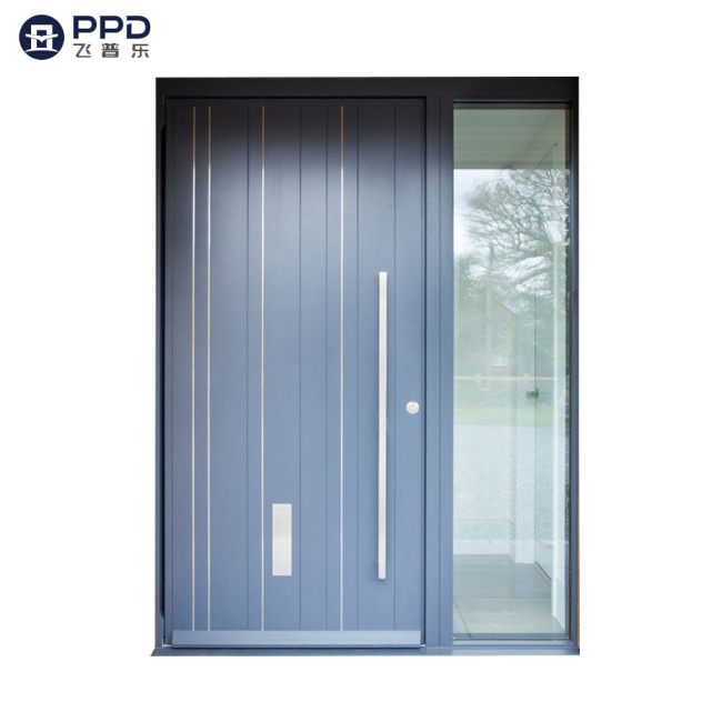 Entrance Doors Metal Pivot Residential Aluminum American Style Fiberglass Front Glass Metal Doors For Houses