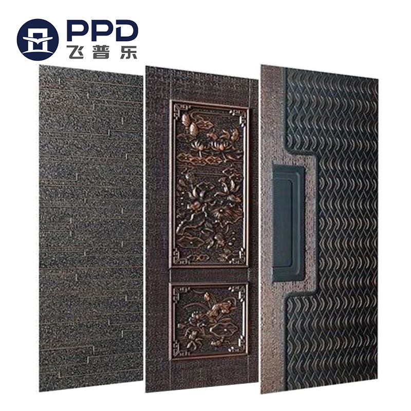 Wrought Iron Door Plate Steel Metal Door Design Embossed Steel Door Skin