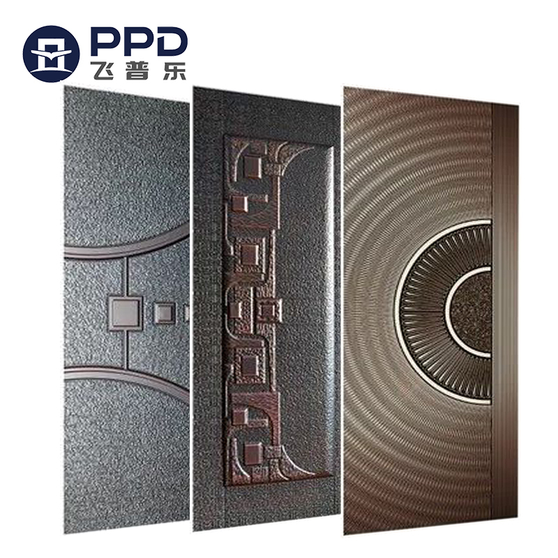 Wrought Iron Door Plate Steel Metal Door Design Embossed Steel Door Skin