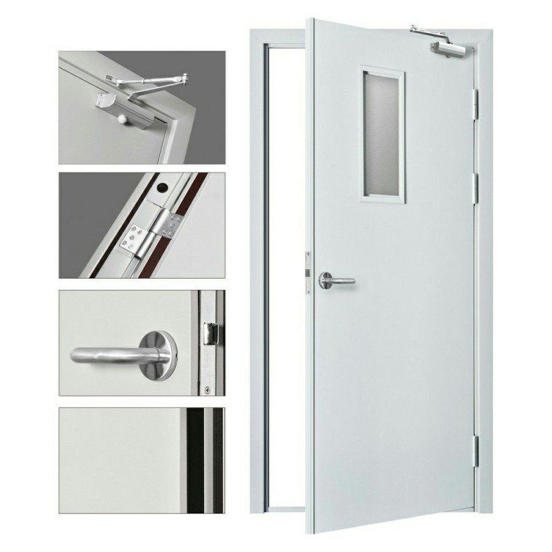 Most Popular Best Quality Fire Rated Doors Whit Color Simple Design Steel Fire Proof Doors