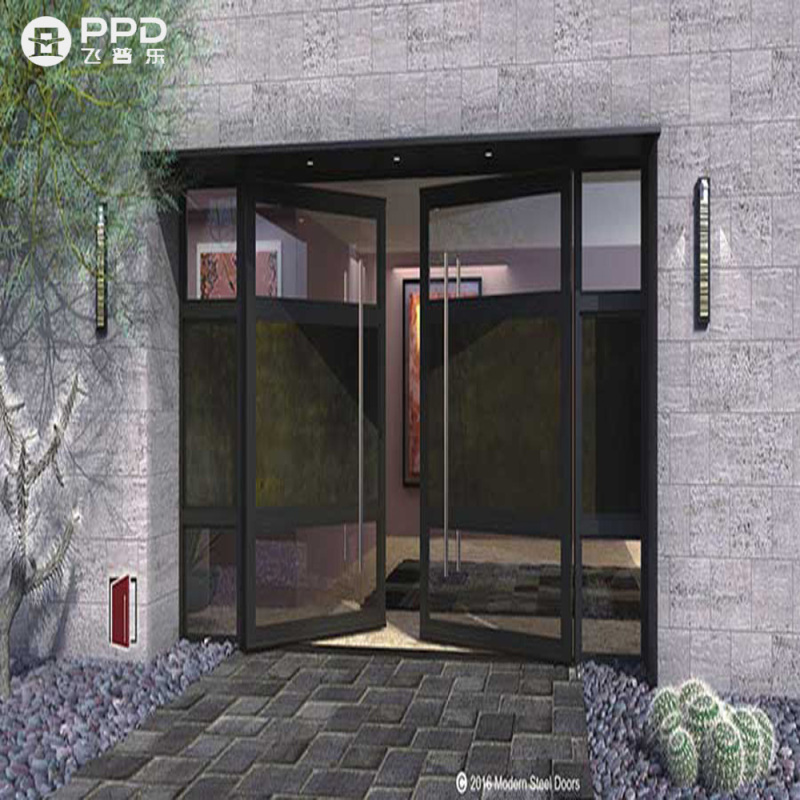 PPD China Manufacture Luxury Glass Security Front Pivot Door Entrance Main Door for House