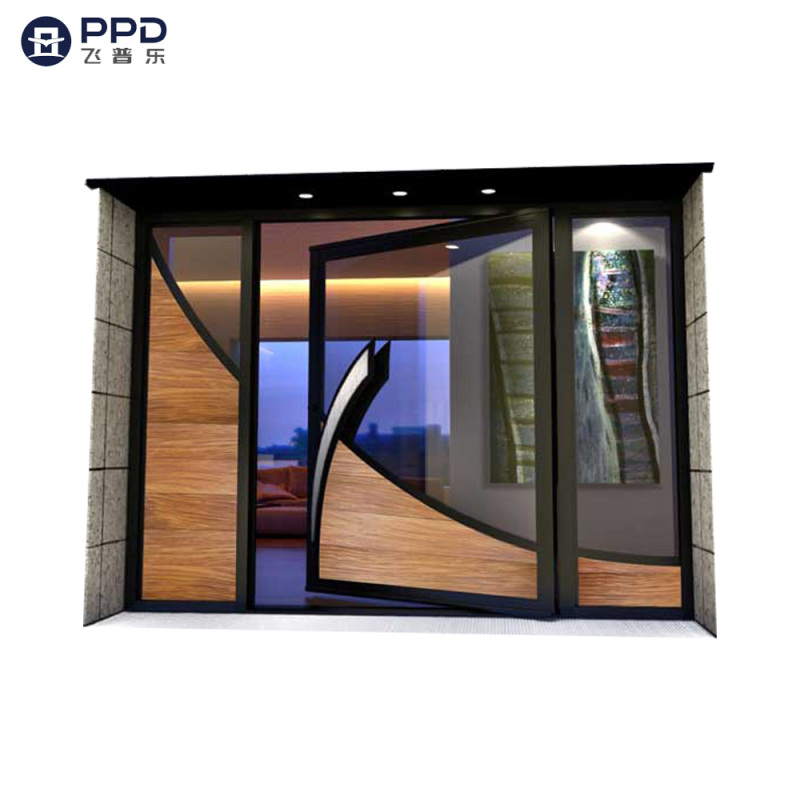 PPD China Manufacture Luxury Glass Security Front Pivot Door Entrance Main Door for House
