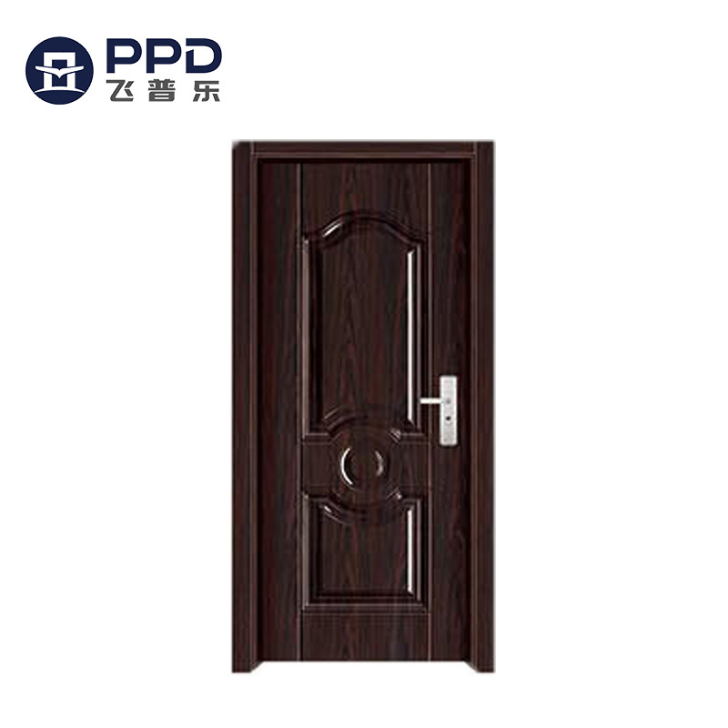 American steel doors panel for houses security metal door interior swing knock-down frame steel modern front entry door