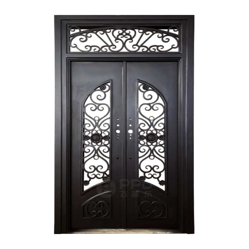 Modern Luxury Design Villa Main Security Front Entrance Gate Double French Wrought Iron Church Exterior Door