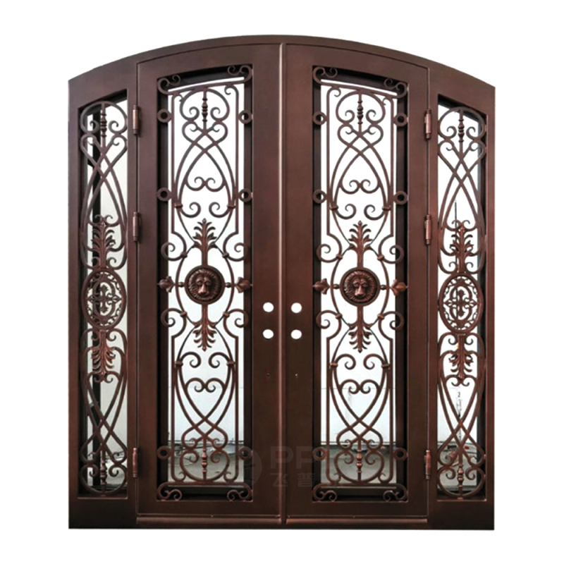 Modern Luxury Design Villa Main Security Front Entrance Gate Double French Wrought Iron Church Exterior Door