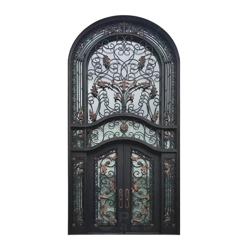 Modern Luxury Design Villa Main Security Front Entrance Gate Double French Wrought Iron Church Exterior Door