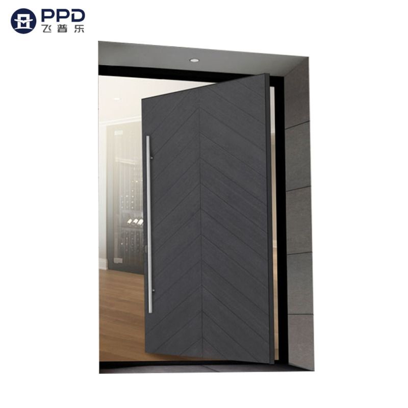 Modern Luxury Design Steel Entrance Door Exterior Security Front Pivot Doors Modern Entry Black Aluminum Pivot Door