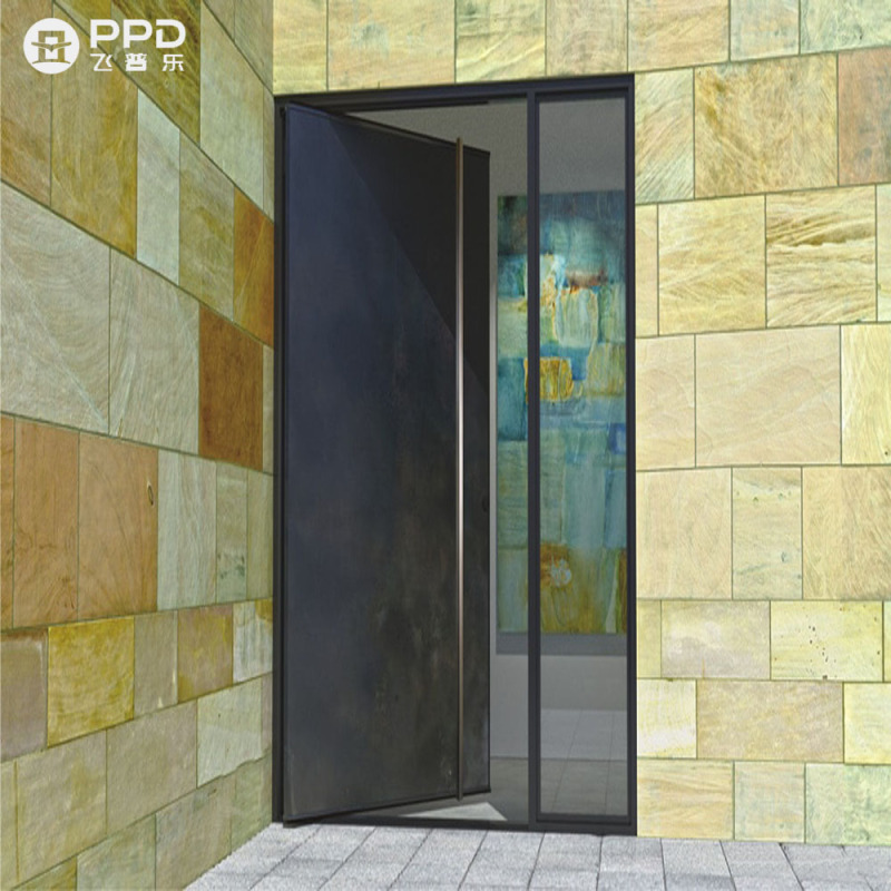 Modern Luxury Design Steel Entrance Door Exterior Security Front Pivot Doors Modern Entry Black Aluminum Pivot Door