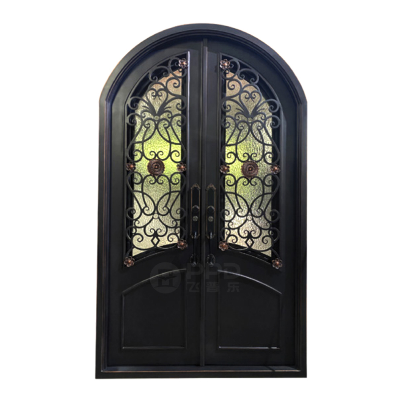 superior in quality european security home arched single double main entrance front entry wrought iron door