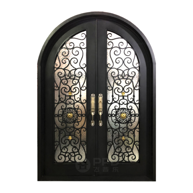 superior in quality european security home arched single double main entrance front entry wrought iron door