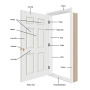 PPD  Factory Solid Interior Front Doors Wooden Door  Modern  Interior Wooden Bedroom White Primer Door