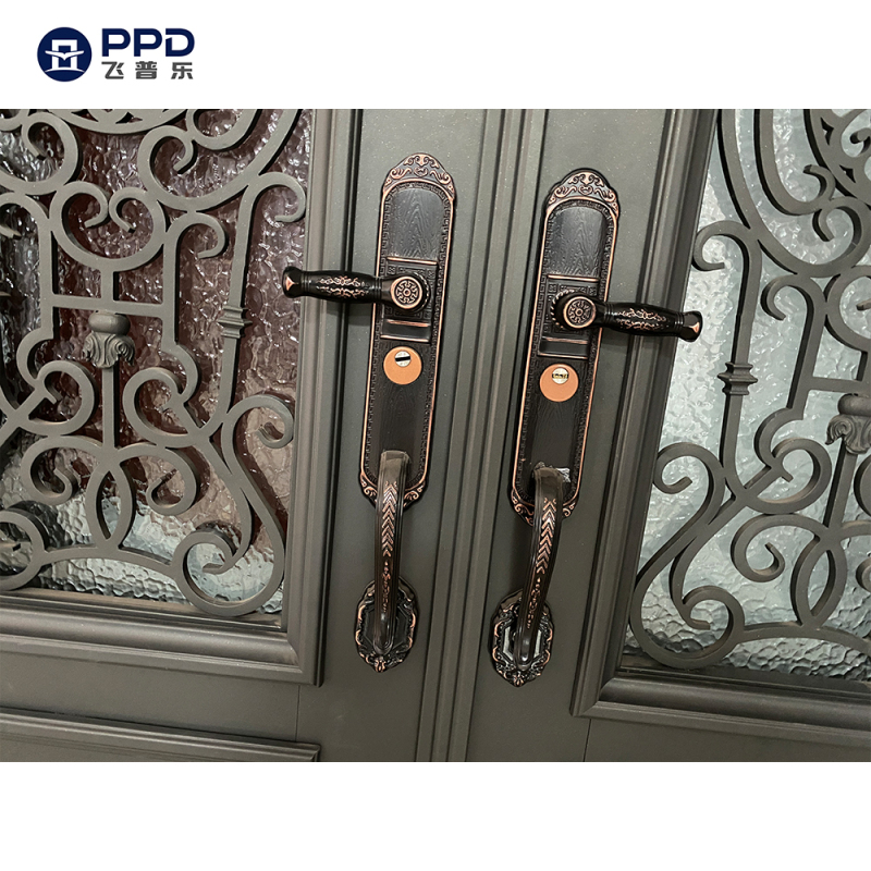 Professional Manufacturer Wrought Iron Doors Double Exterior wrought iron entrance door