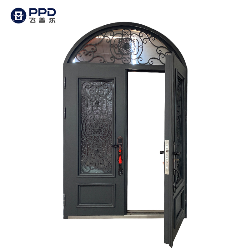 Professional Manufacturer Wrought Iron Doors Double Exterior wrought iron entrance door
