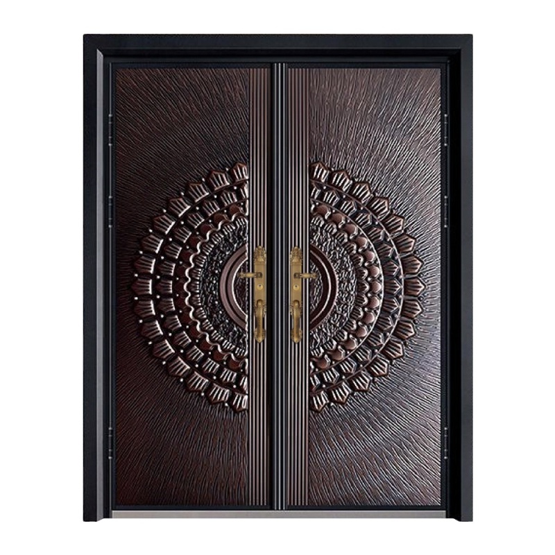 Villa Luxury Exterior Entrance Main Front Door French Entrance Security Door Cast Aluminum with Security Door