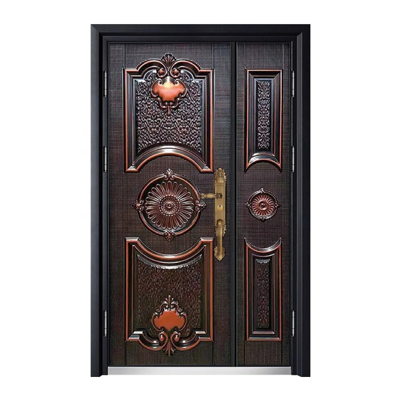 Villa Luxury Exterior Entrance Main Front Door French Entrance Security Door Cast Aluminum with Security Door