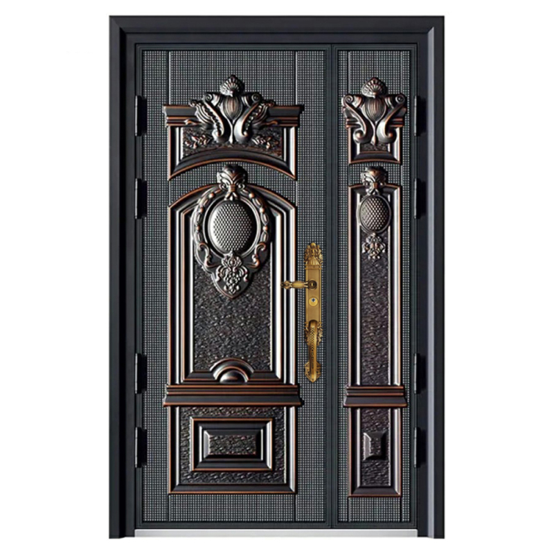 villa luxury exterior entrance main front door french entrance security door cast aluminum with security door