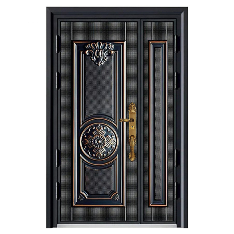 villa luxury exterior entrance main front door french entrance security door cast aluminum with security door