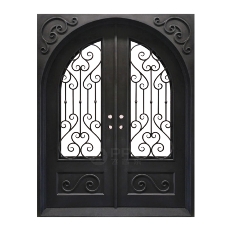 wholesaler customization anti theft entrance safety iron door wrought iron single door front entry wrought iron casement door