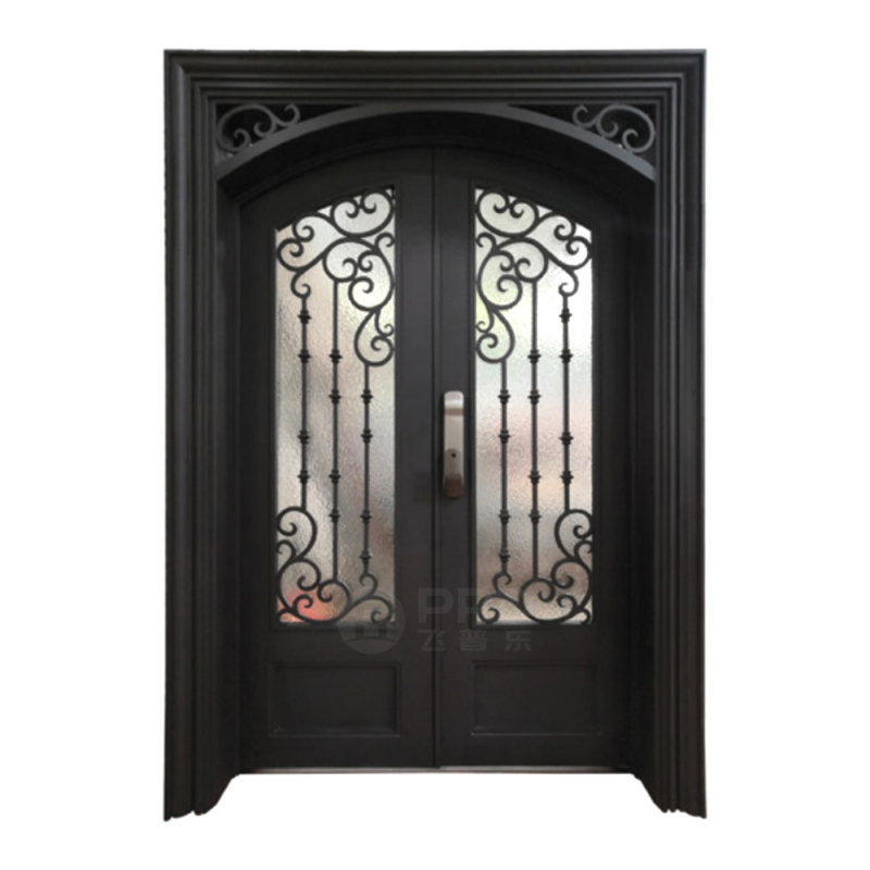 wholesaler customization anti theft entrance safety iron door wrought iron single door front entry wrought iron casement door