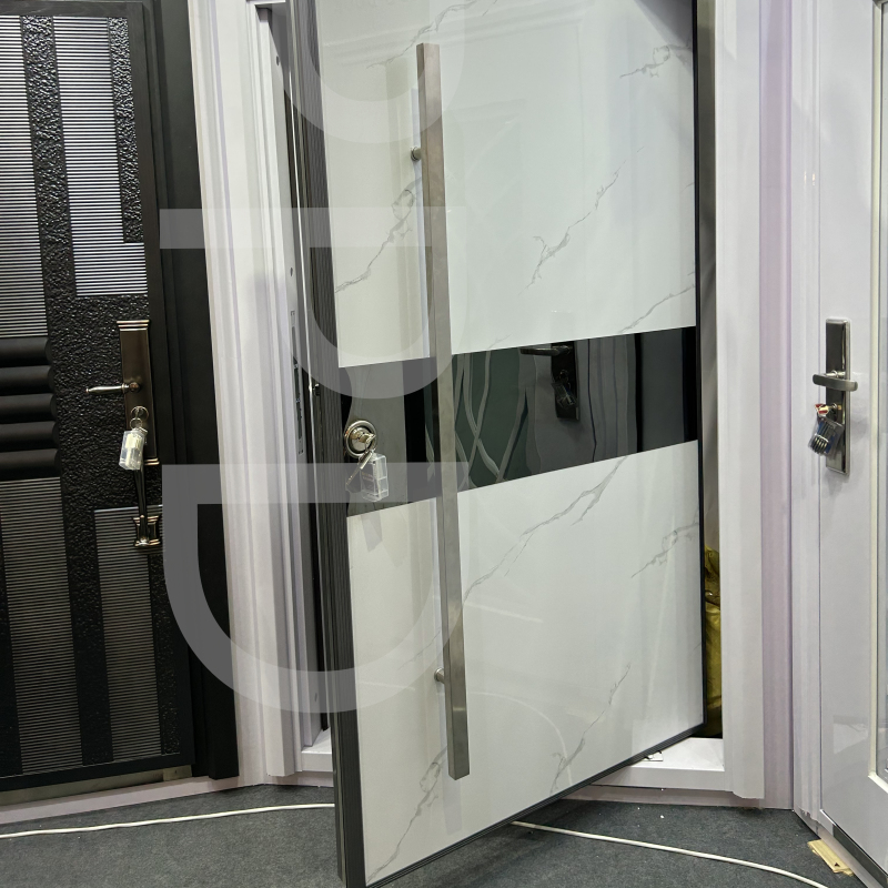 PPD Customized modern metal aluminum pivot front entry stainless steel pivot security entrance doors