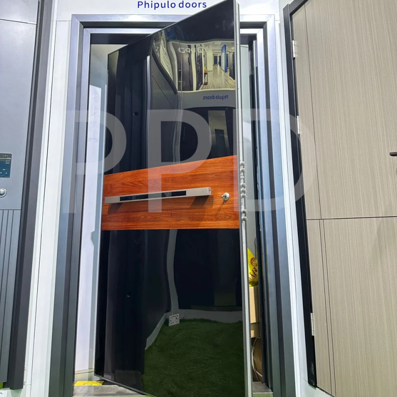 PPD Customized modern metal aluminum pivot front entry stainless steel pivot security entrance doors
