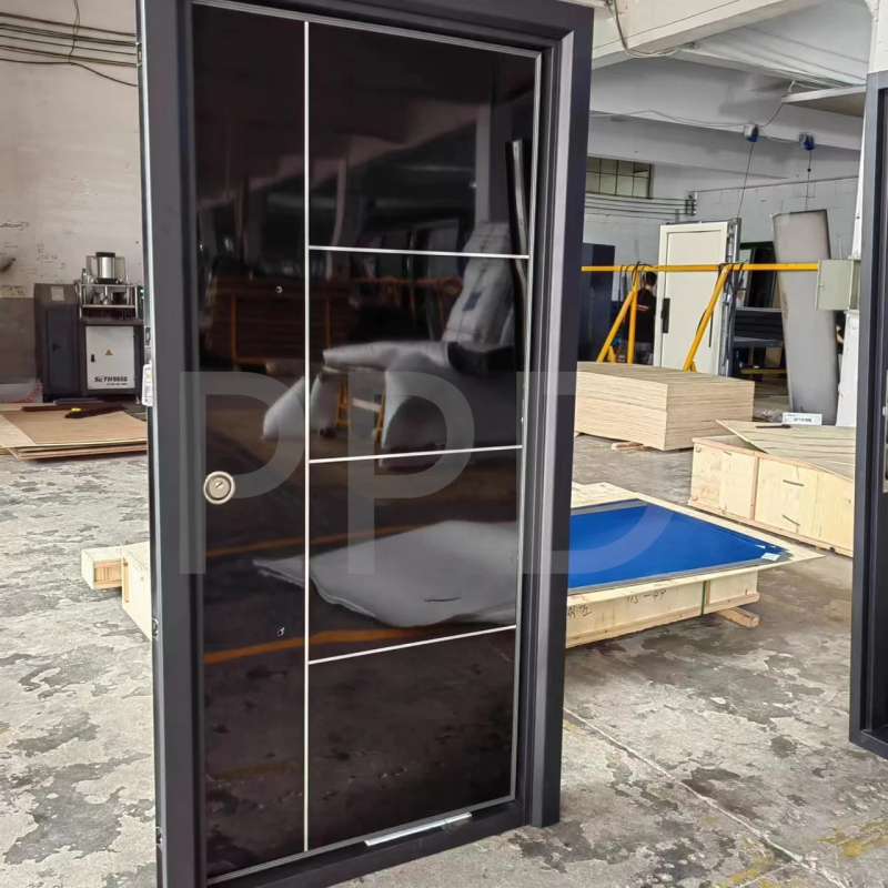 PPD Customized modern metal aluminum pivot front entry stainless steel pivot security entrance doors
